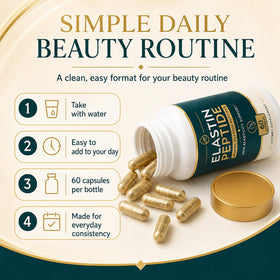 Generic bathroom morning routine scene featuring bottle to show daily convenience benefit