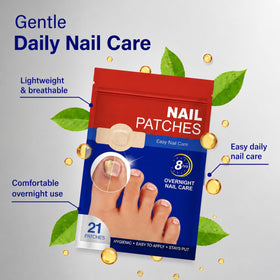 Generic lifestyle scene on a bedside table showing patches used overnight benefit convenience