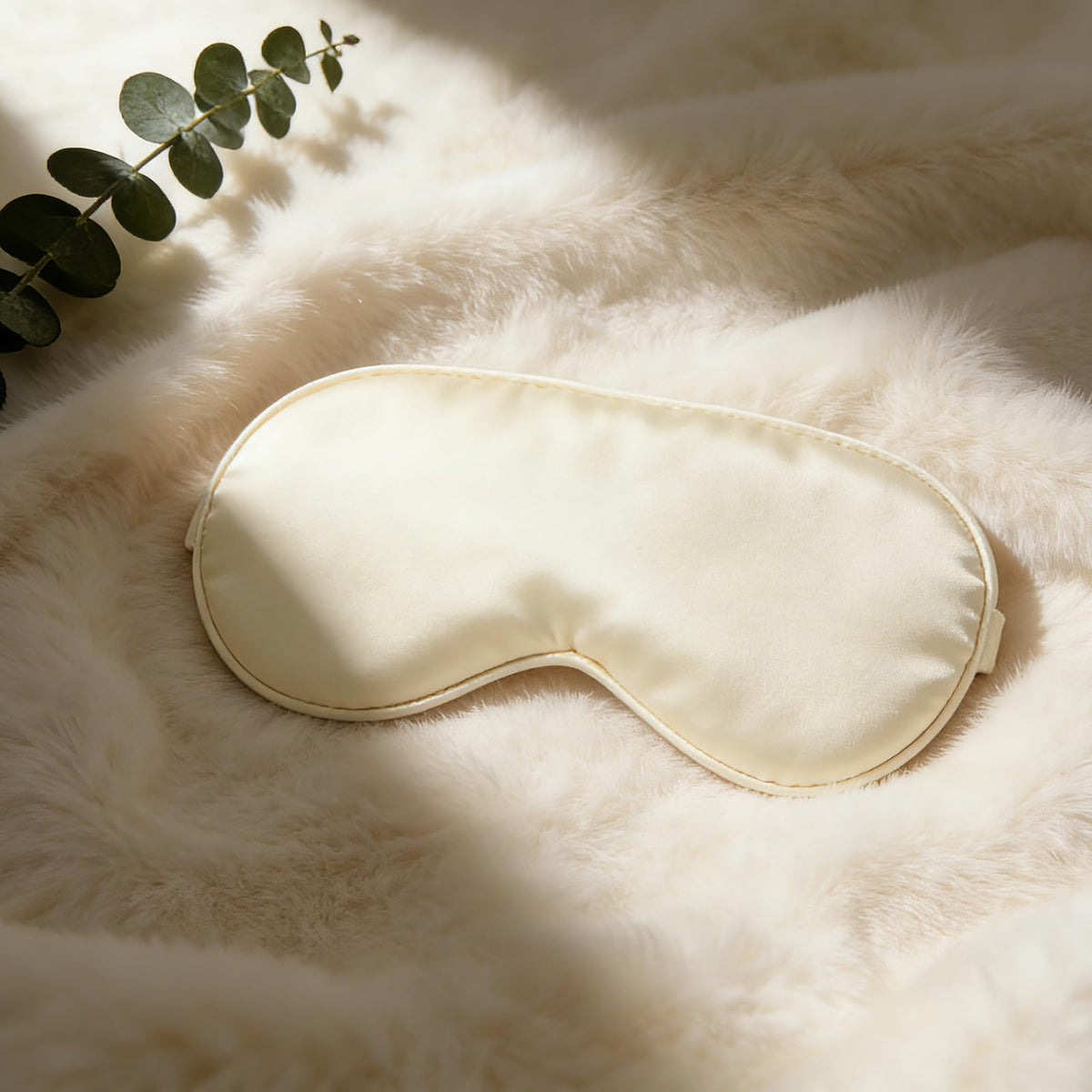 Generic brand woman using blanket and tumbler showing relaxation and recovery
