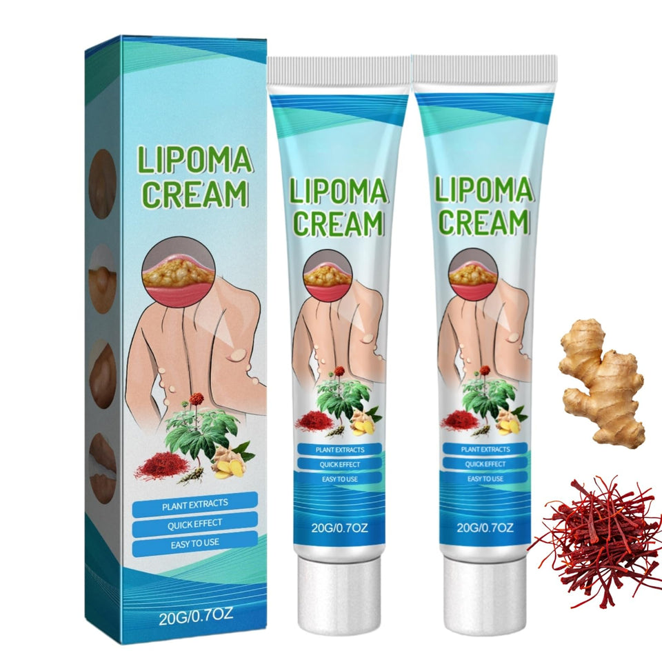 Generic lipoma cream front packaging showing tube and label, highlighting convenience
