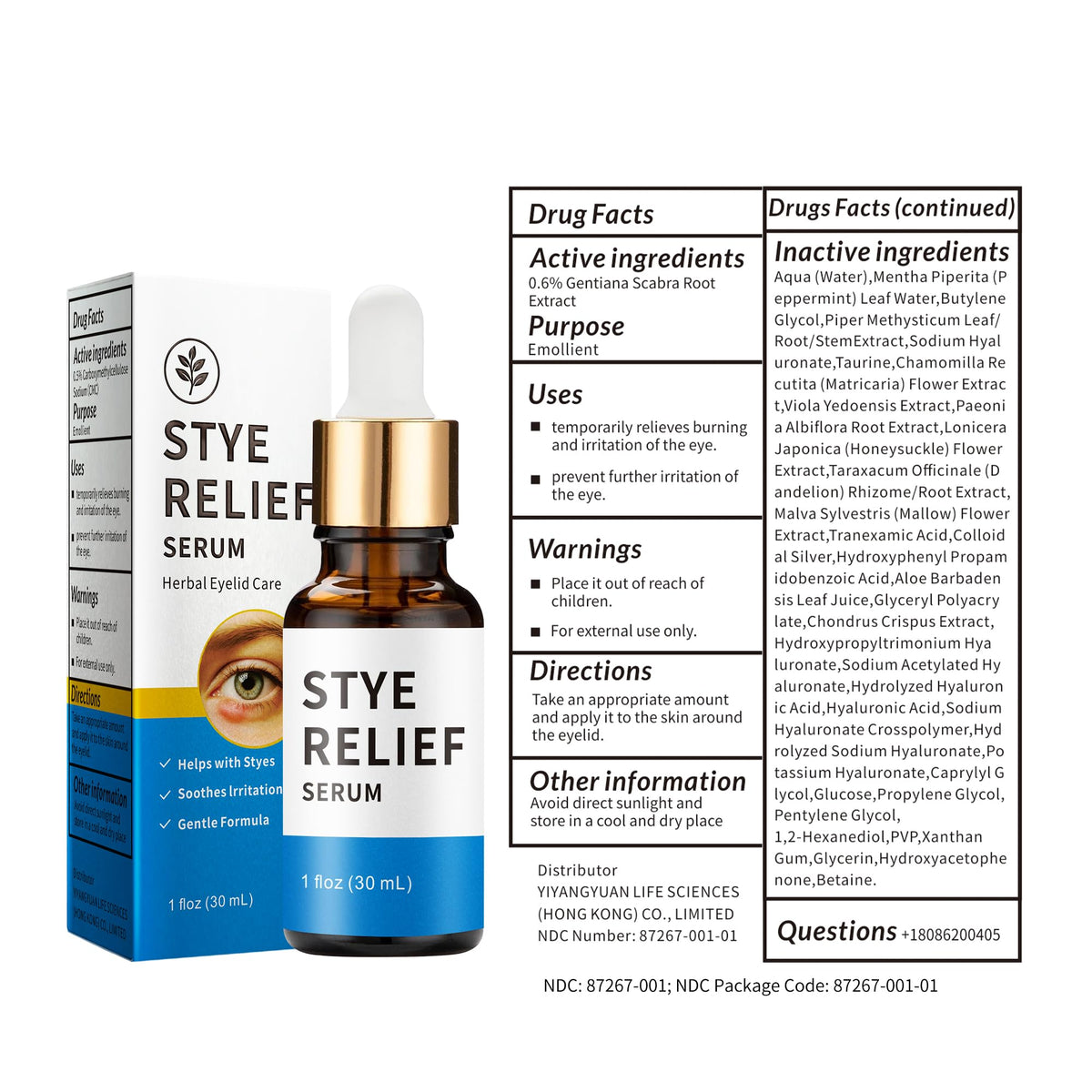 Generic packaging and box contents showing included 30ml bottle and instructions