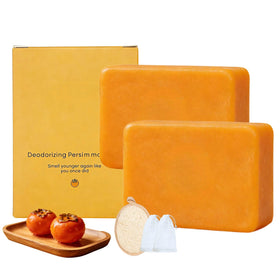 Generic persimmon soap front packaging showing kit contents and benefits