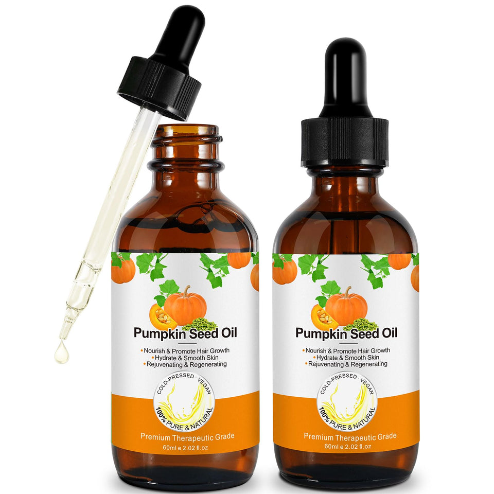 Generic pumpkin seed oil front bottles showing packaging and clean presentation benefit