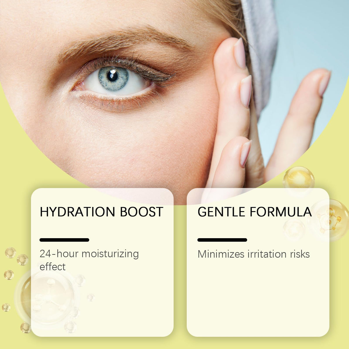 Generic retinal being applied along jawline illustrating targeted use for firmer-looking skin