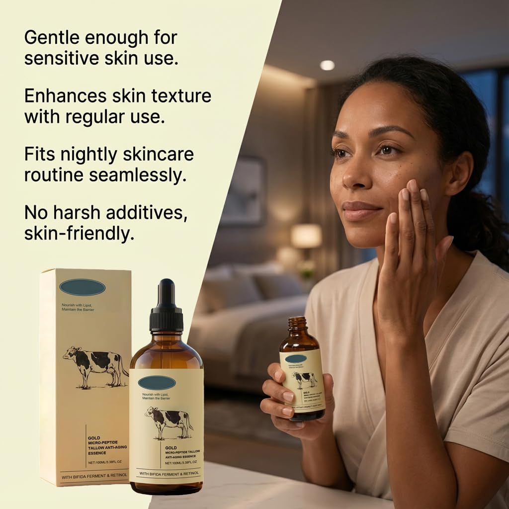 Generic retinol tallow serum label detail highlights ingredient-focused formulation