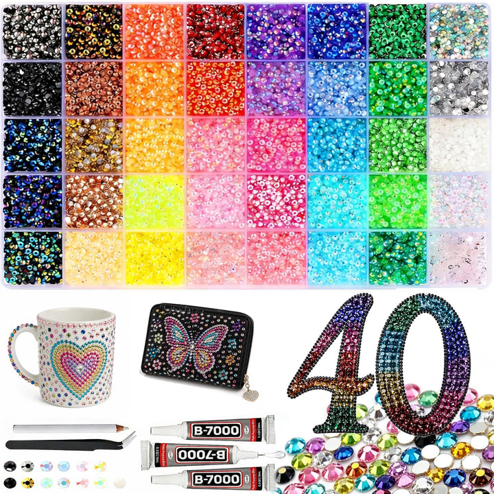 Generic brand front packaging showing kit contents and 40 colors benefit organization