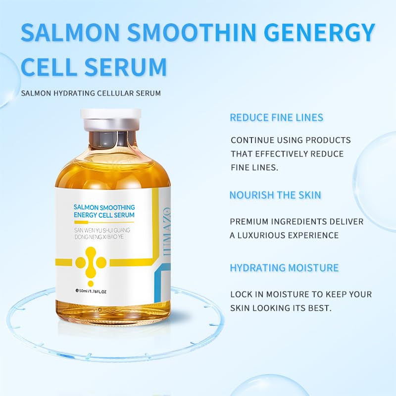 Generic salmon serum dropper dispensing lightweight texture for fast absorption benefit