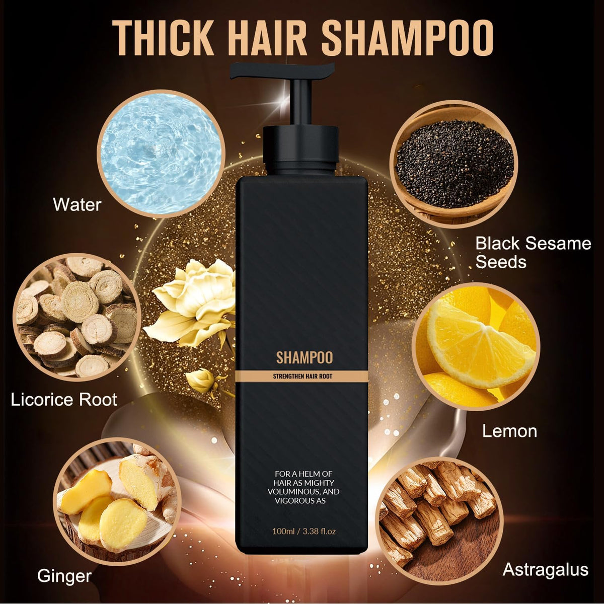 Generic shampoo in use in shower promoting scalp massage and circulation