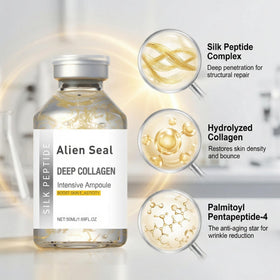 Generic Silk Peptide ampoule open dropper highlighting precise application benefit