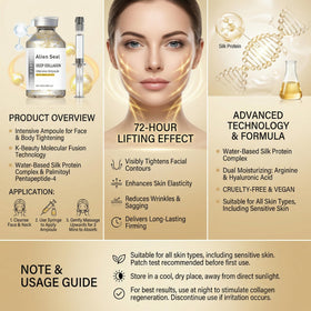 Generic Silk Peptide ampoule next to ruler showing 50ml scale and travel-friendly benefit
