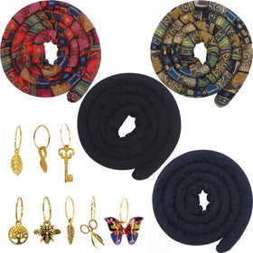 Generic spiral lock front packaging showing colorful dread ties and contents benefit easy selection