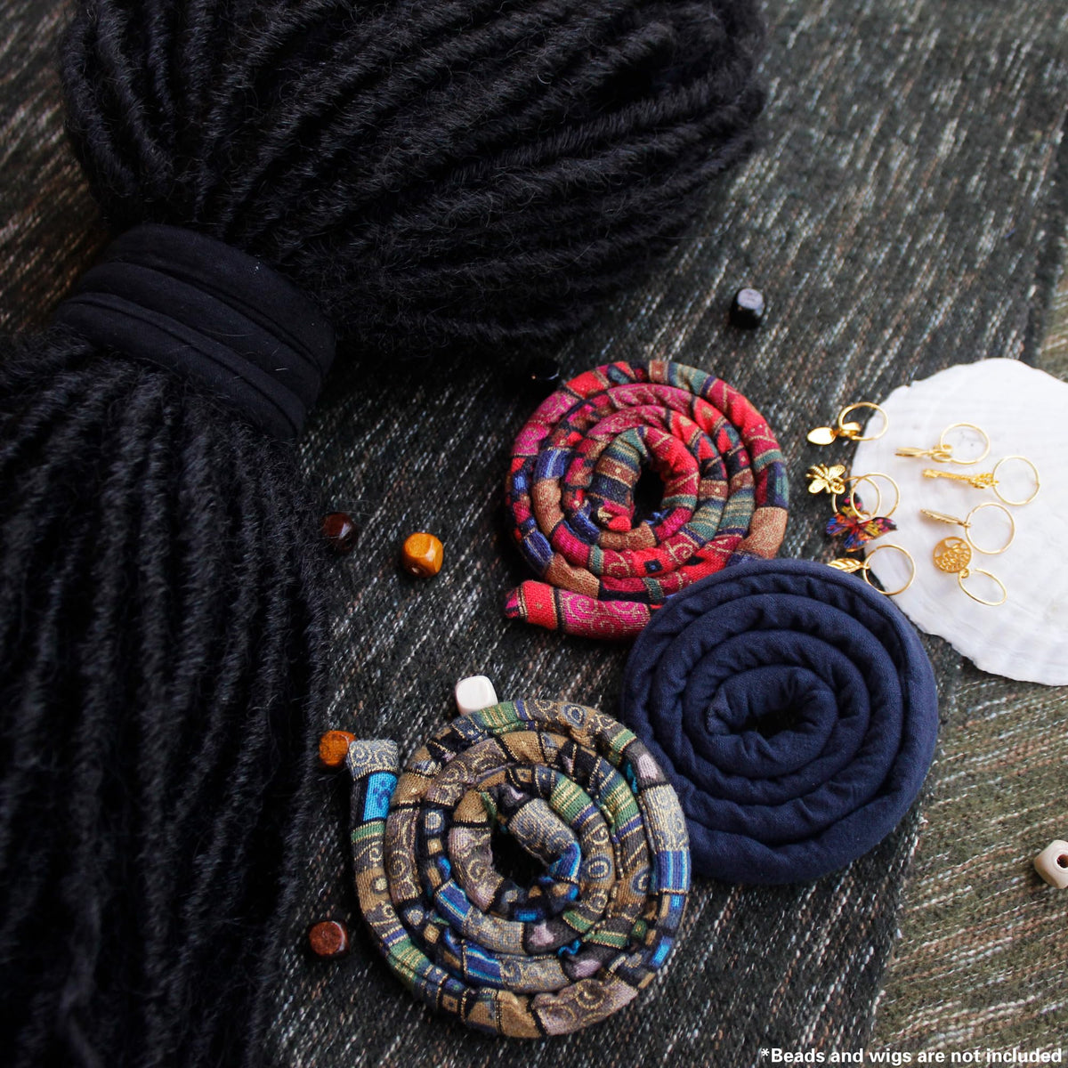 Generic spiral lock wrapped on a dreadlock demonstrating secure hold during activity