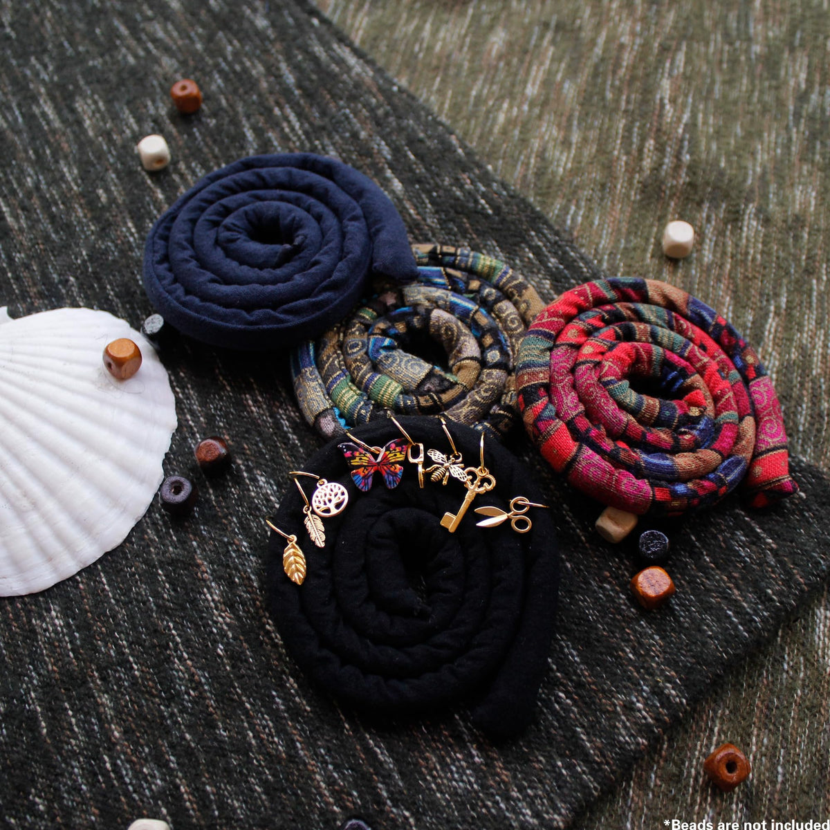 Generic spiral lock with eight small accessories displayed for styling variety benefit