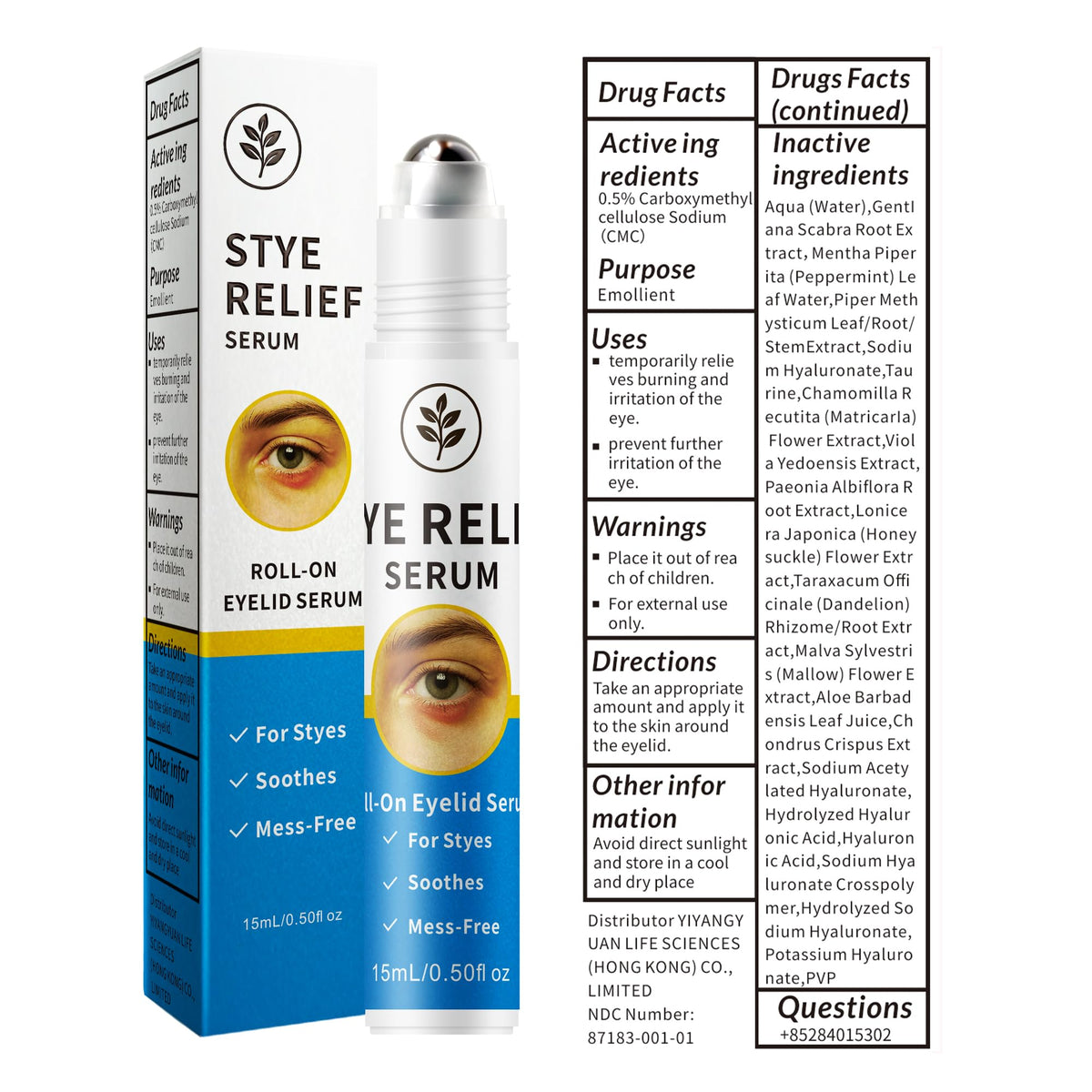 Generic brand bottle on nightstand promoting nightly eyelid care routine
