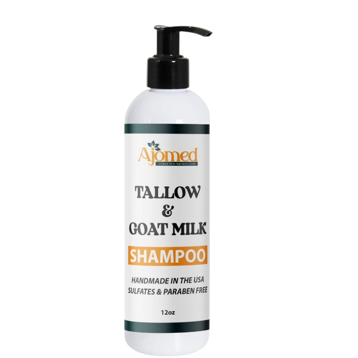 Generic front packaging of 12 oz shampoo showing bottle and label benefits
