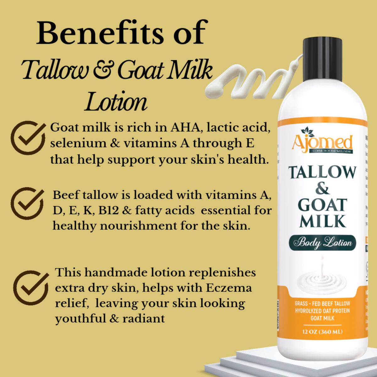 Generic Tallow & Goat Milk label detail showing handcrafted small-batch quality