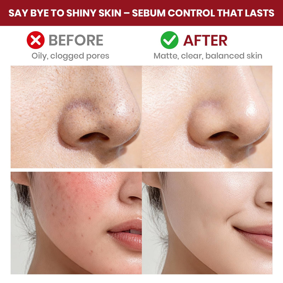 Generic close-up texture of black and white rice serum revealing gentle exfoliation