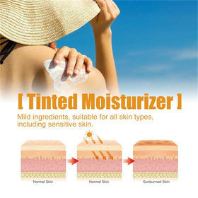 Generic sunscreen in a toiletry bag lifestyle shot suggesting easy reapplication on-the-go
