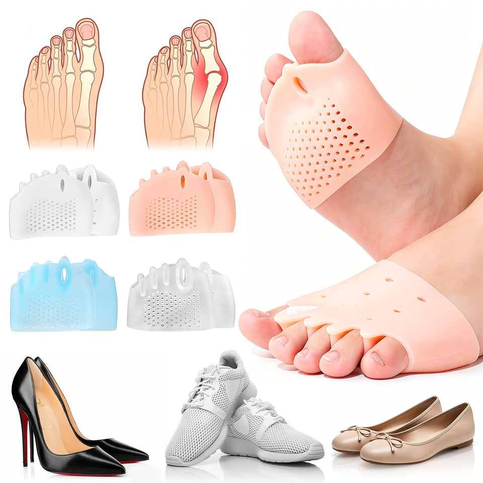 Generic toe separators front pack showing four-color set and benefits