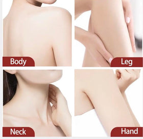 Generic turmeric oil applied to hand, demonstrates easy massage-in application and quick nourishment