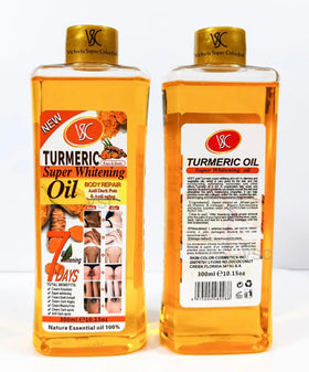 Generic turmeric oil front packaging showing bottle and label, promotes clear product identity and benefit