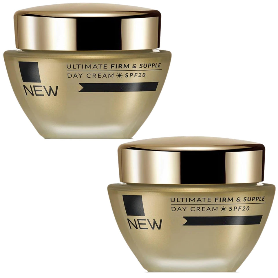 Generic Ultimate Day Cream front packaging showing dual jar set and clear labeling, benefits visible