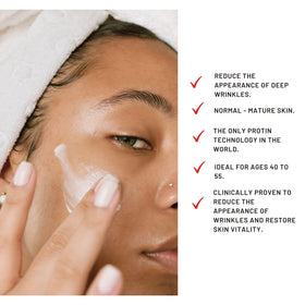 Generic Ultimate Day Cream texture close-up on fingertip highlighting smooth absorbent formula benefit