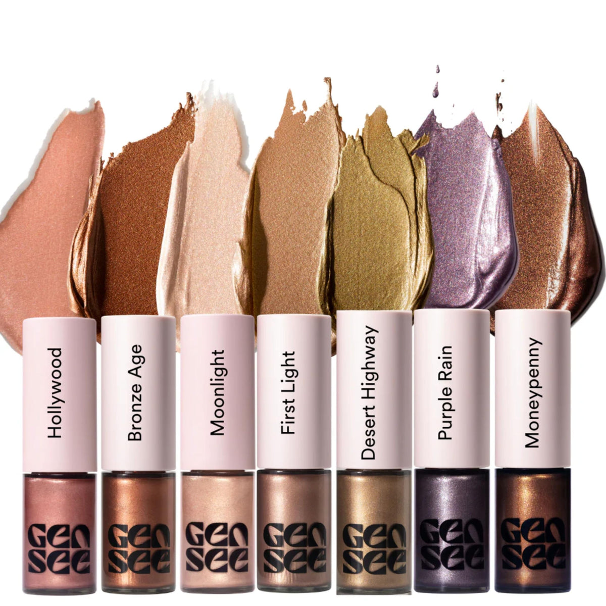 GEN SEE First Light used as lip and cheek highlight showing multi-use luminous benefit