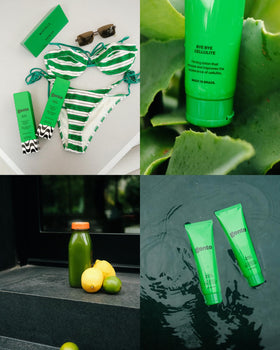 GENTE lotion applied on thigh demonstrating smoothing effect and targeted use