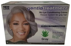 Gentle Treatment front packaging showing kit and benefits for smoother gray hair
