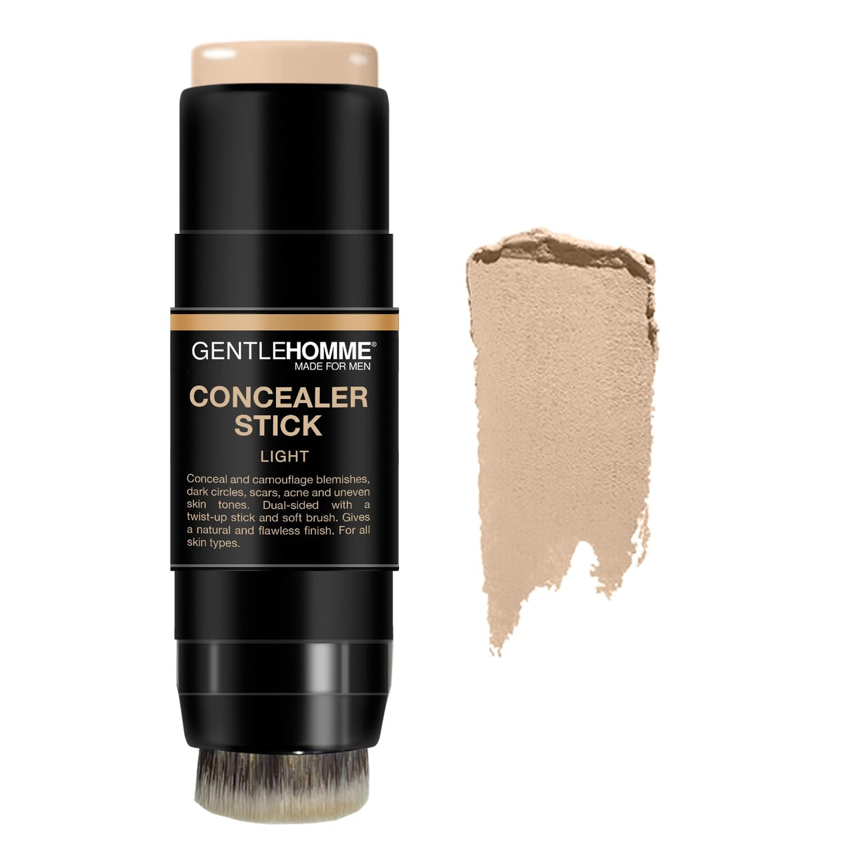 Gentlehomme concealer stick front packaging showing compact design and shade label