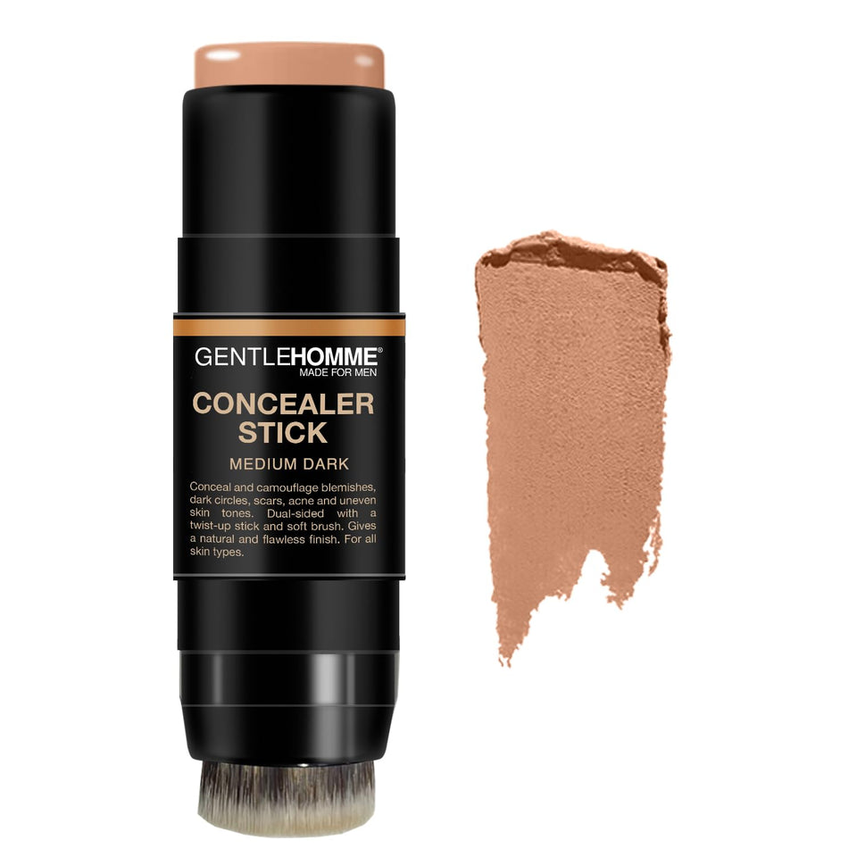 Gentlehomme front packaging showing concealer stick and brush for quick touchups