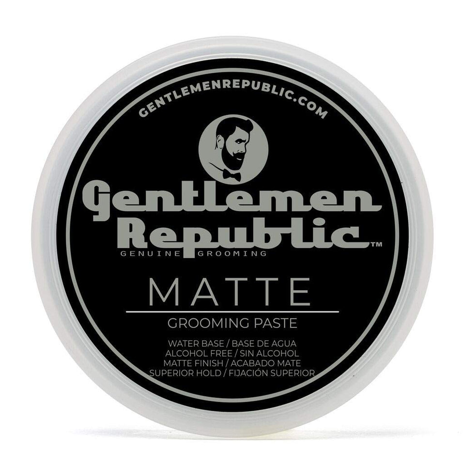 Gentlemen Republic front packaging showing 8oz jar and matte label benefit: clear branding