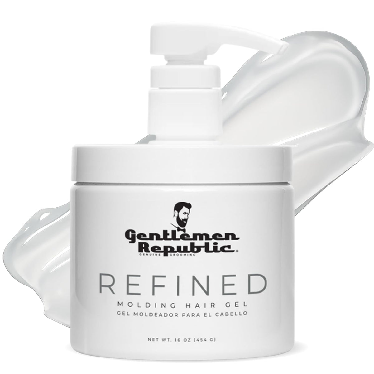 Gentlemen Republic front packaging showing 16oz gel and pump for consistent dispensing