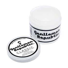 Gentlemen Republic open jar showing smooth pomade texture for easy application