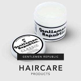 Gentlemen Republic styling a clean side part highlighting natural shine