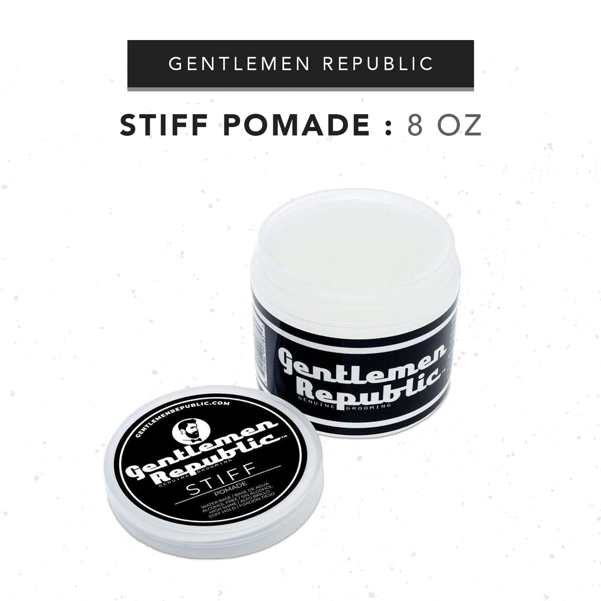 Gentlemen Republic styled pompadour side view showing high-shine hold benefit