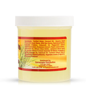 Genuine African Formula open jar texture showing smooth gel and easy scoop for application