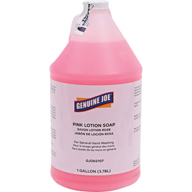 Genuine Joe front packaging showing 1-gallon bottle and label, easy identification benefit
