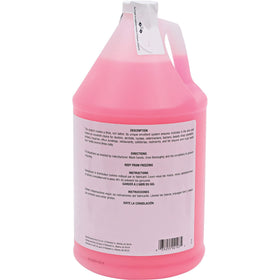 Genuine Joe rich pink foam close-up, demonstrates thick lather for thorough coverage