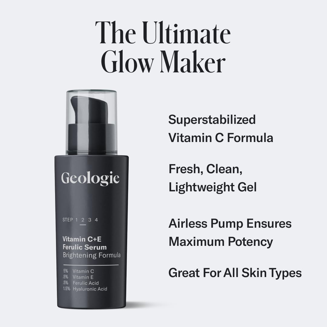 Geologie airless pump detail preserving stabilized vitamin C potency