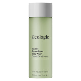 Geologie front packaging showing sleek bottle and eucalyptus appeal