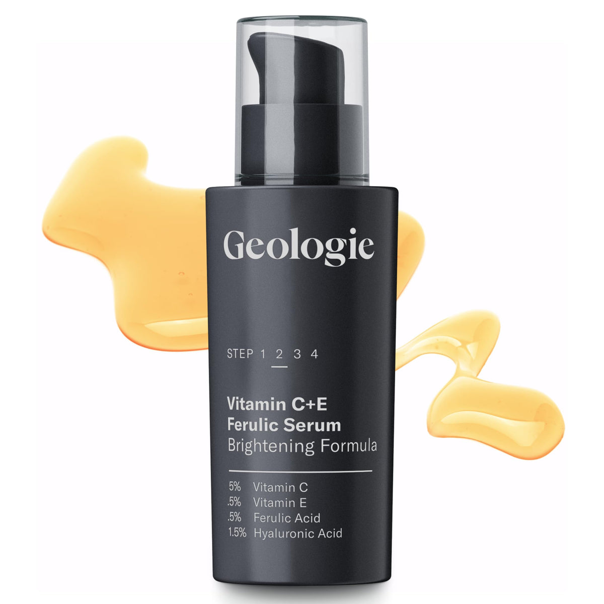 Geologie front packaging showing serum bottle and benefits