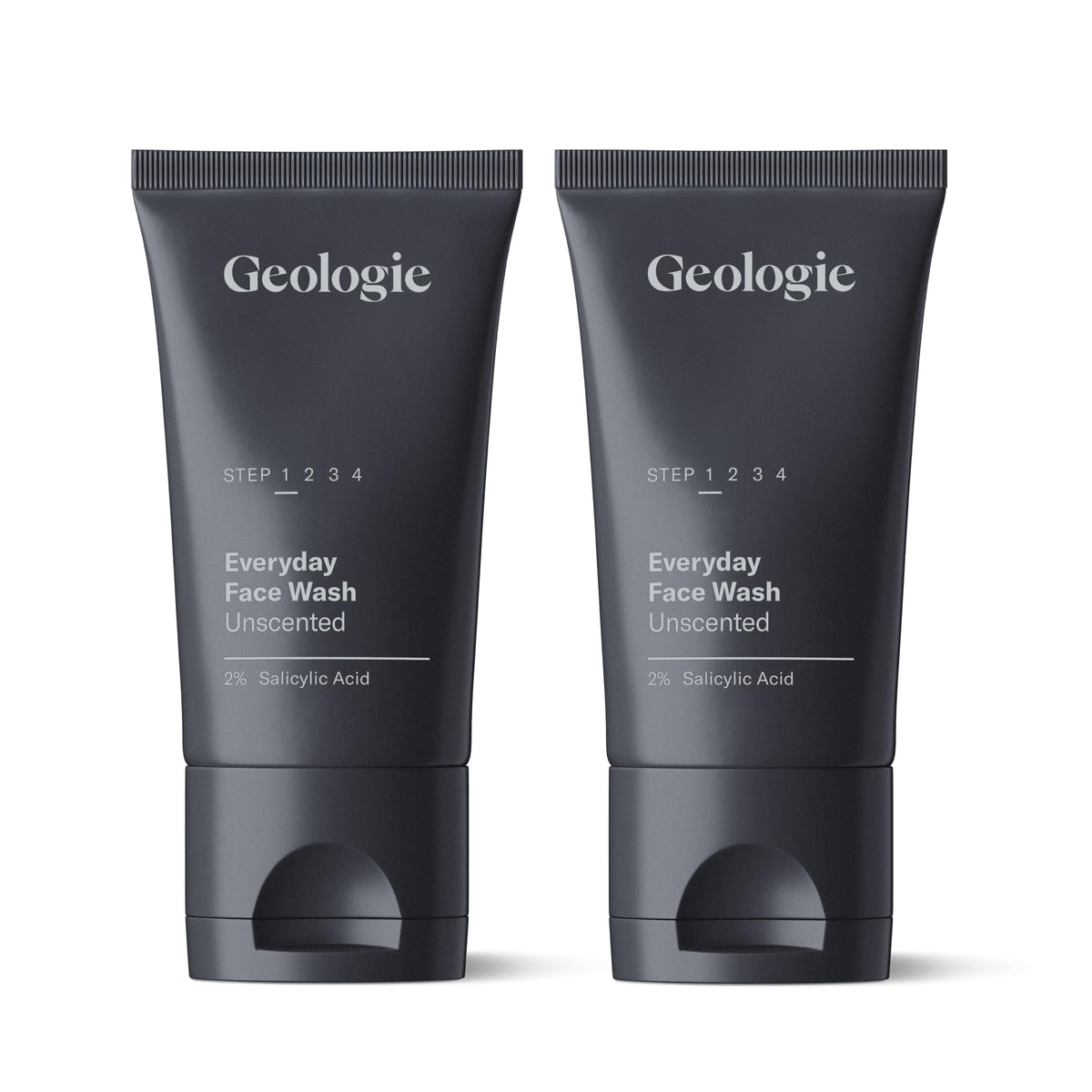 Geologie front packaging showing both tubes and clear branding for easy identification