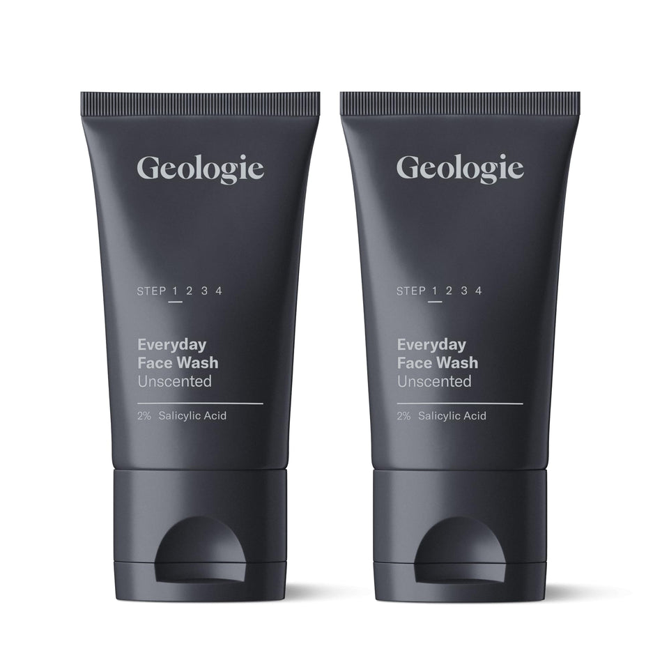Geologie front packaging showing both tubes and clear branding for easy identification