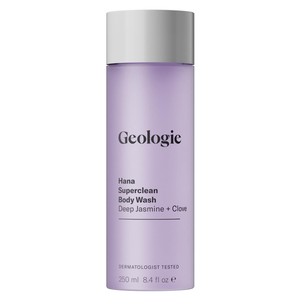 Geologie Hana front bottle showing sleek label and scent advantage