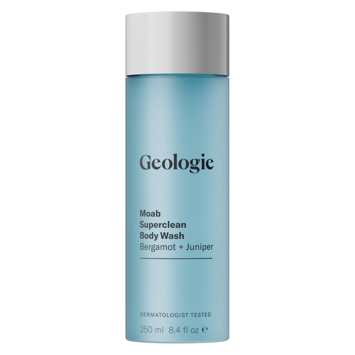Geologie front bottle showing Moab label and clean modern design for easy dispensing