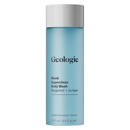Geologie front bottle showing Moab label and clean modern design for easy dispensing