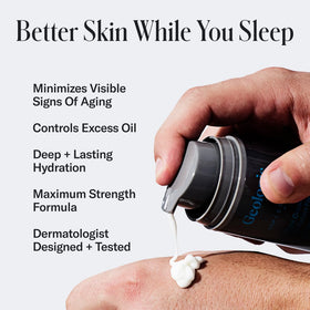 Geologie retinol night cream open jar showing smooth consistency for overnight renewal