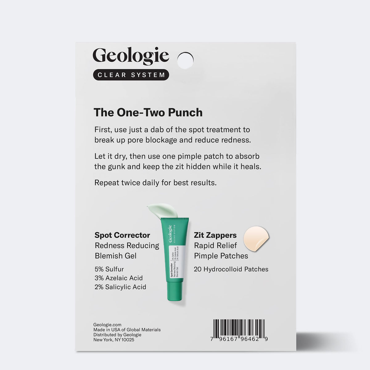 Geologie spot treatment gel tube close-up showing precise applicator